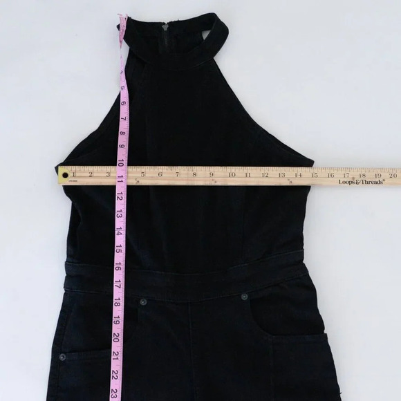 Free People We The Free Black Bib Overalls 100% Cotton 8 - Picture 4 of 13